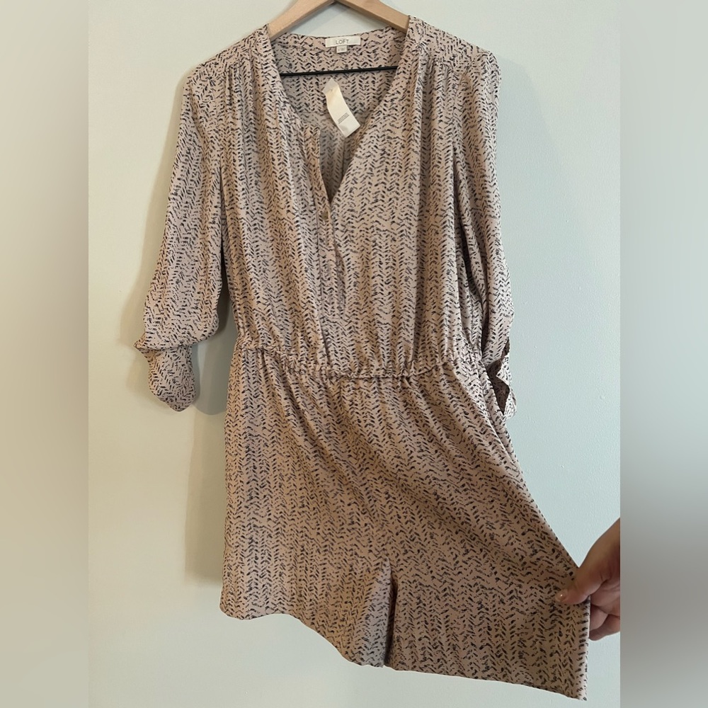 NWT Ann Taylor Loft Brown Romper - Picture 2 of 4